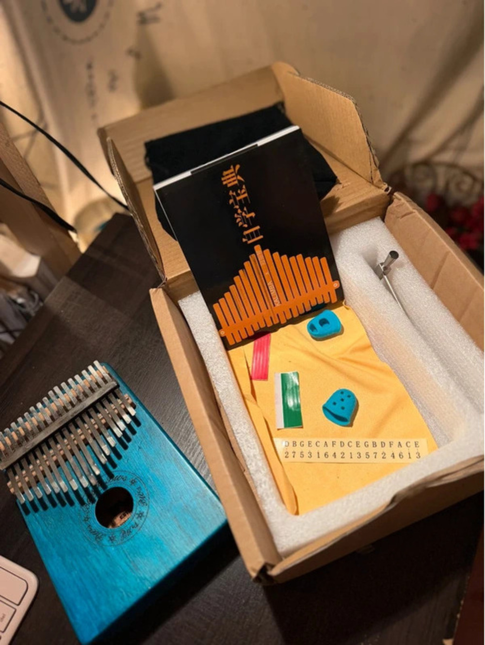 Kalimba Beautiful Boho Blue Thumb Piano Full Set Brand New